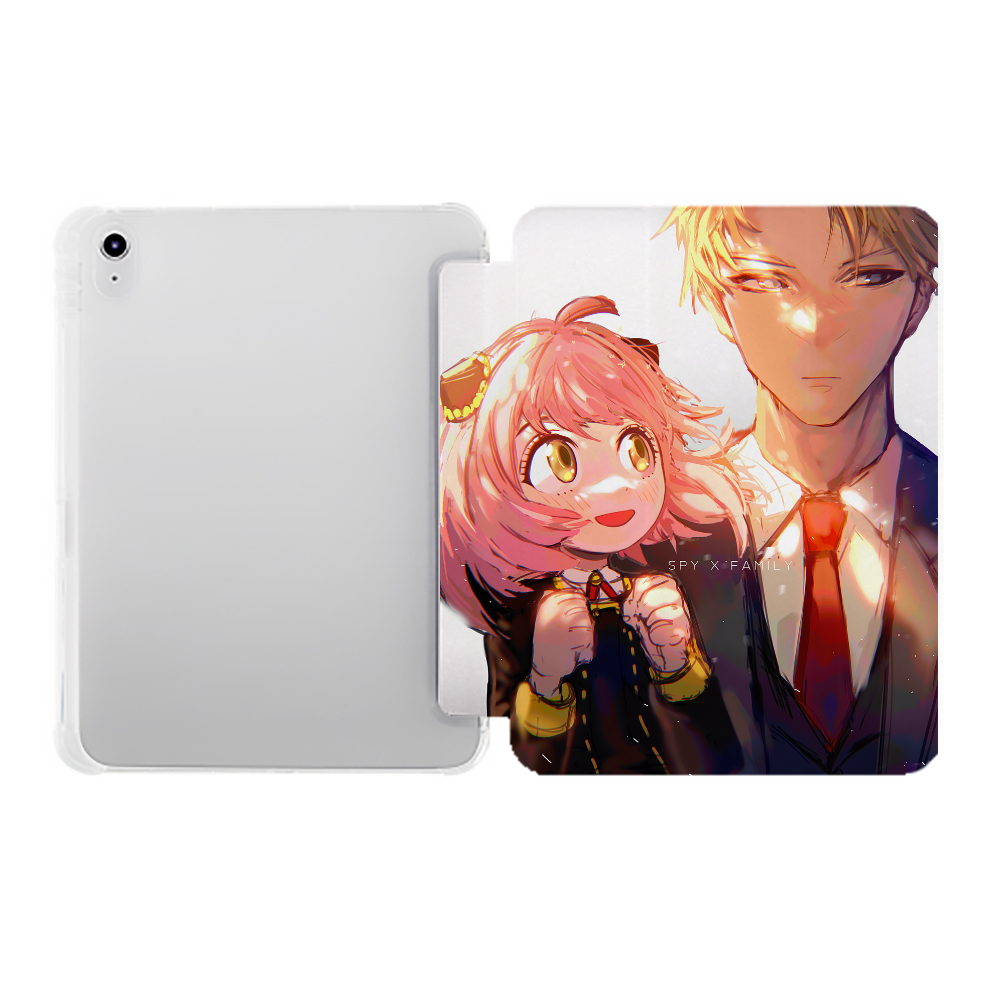 （画像用） SPY×FAMILY间谍家家酒 IPad ケース ペン収納付き 三つ折りスタンド PUレザー×シリコン 対応機種9.5/10.5/10.9インチ